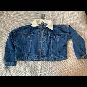 Pretty little thing Jean jacket with fur collar